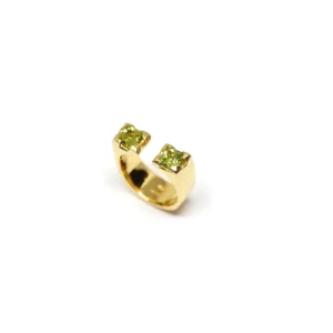 New Anellino Gothic Towers Argento Placcato Oro e Peridoti Anelli