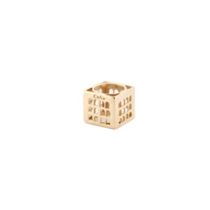 New Anello Colosseo Quadrato Argento Placcato Oro Anelli