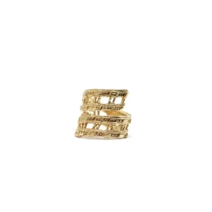 New Anello Contrarié Barberini Argento Placcato Oro Anelli