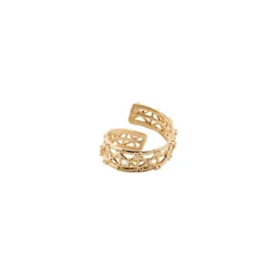 Clearance Anello Contrarié Gasometro Argento Placcato Oro Anelli