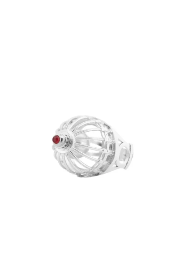Fashion Anello Cupola. Argento, perla grigia naturale e rubino Anelli