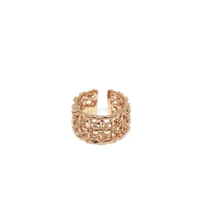Fashion Anello Gasometro Basso Bronzo Placcato Oro Rosa Anelli