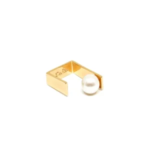 Outlet Anello Kyoto Thin Bronzo Placcato Oro e Perla Anelli