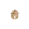 Outlet Anello Pagoda Bronzo Placcato Oro Anelli