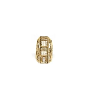 Fashion Anello Palagio Argento 925 Placcato Oro Anelli