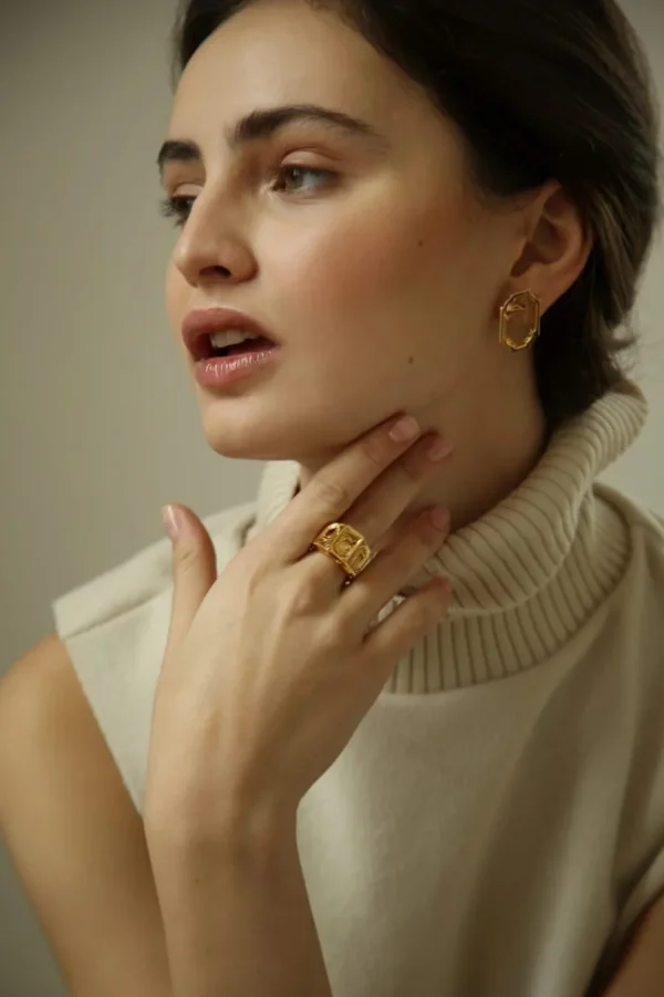 Fashion Anello Palazzo San Felice. Argento placcato oro Anelli