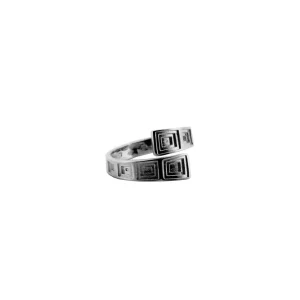 Outlet Anello Pantheon da uomo in argento placcato rodio nero Per Lui | Anelli
