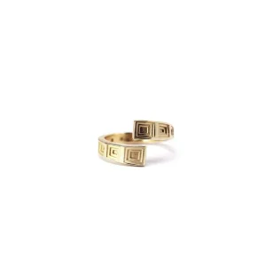 Clearance Anello Pantheon in Argento 925 Placcato Oro Anelli | Gemelli