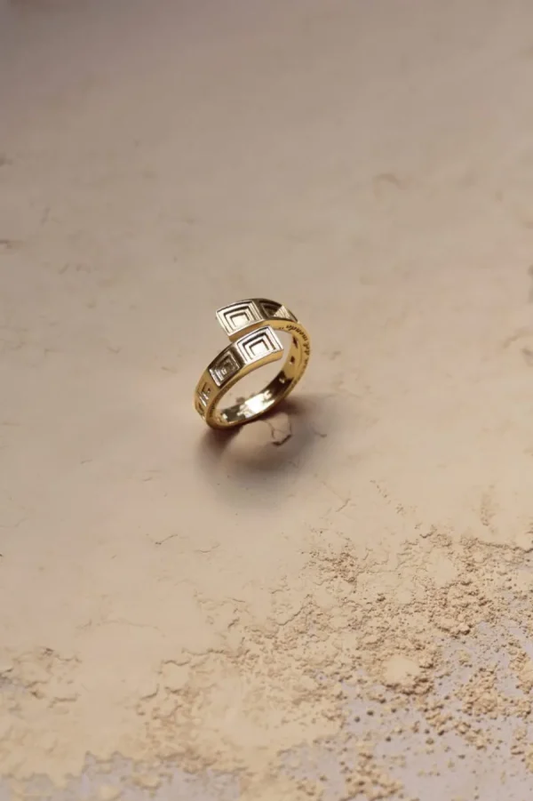 Clearance Anello Pantheon in Argento 925 Placcato Oro Anelli | Gemelli