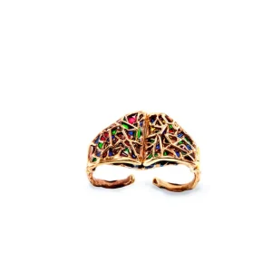 Outlet Anello Peggy Bronzo Placcato Oro e Smalti Anelli