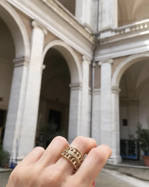 New Anello Portici Argento Placcato Oro Anelli