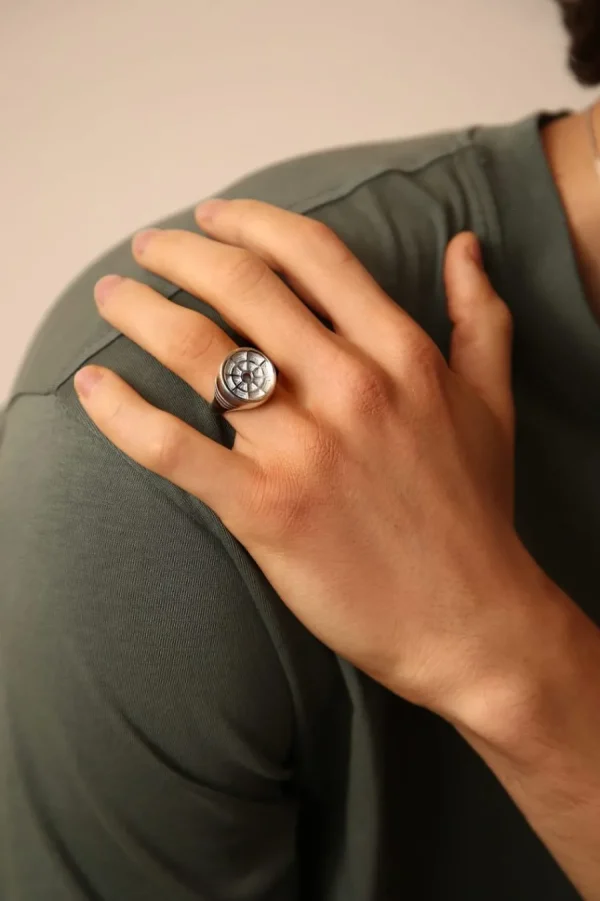 Clearance Anello Sigillo Pantheon da uomo in Argento 925 Per Lui | Anelli