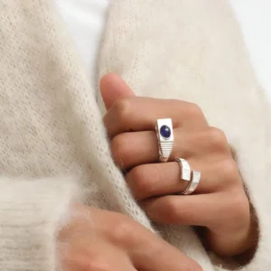 Discount Anello Villa Malaparte in Argento Placcato Oro con Iolite Anelli