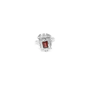 Outlet Anello Zuccari in Argento 925 con Granato Anelli