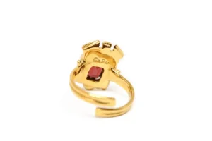 Outlet Anello Zuccari in Argento 925 Placcato Oro con Granato Anelli