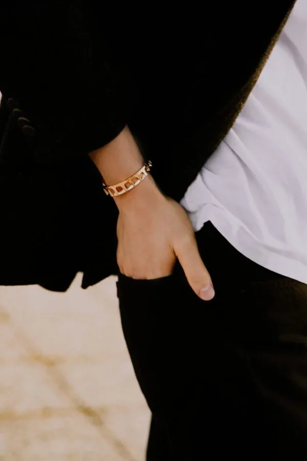 New BRACCIALE CONTRARIE' ACQUEDOTTO IN BRONZO PLACCATO ORO Per Lui | Bracciali