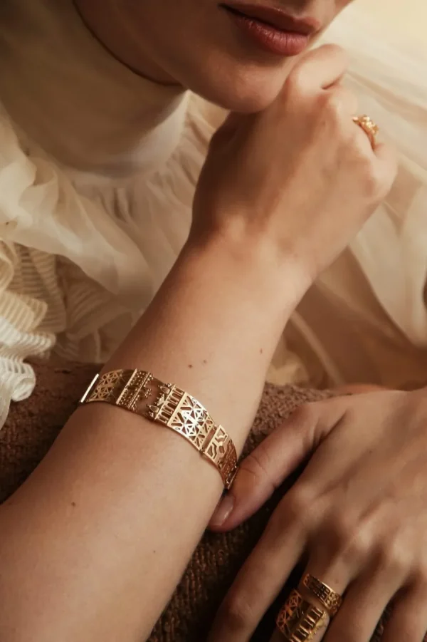 Discount Bracciale Giardino Segreto Bronzo Placcato Oro Bracciali