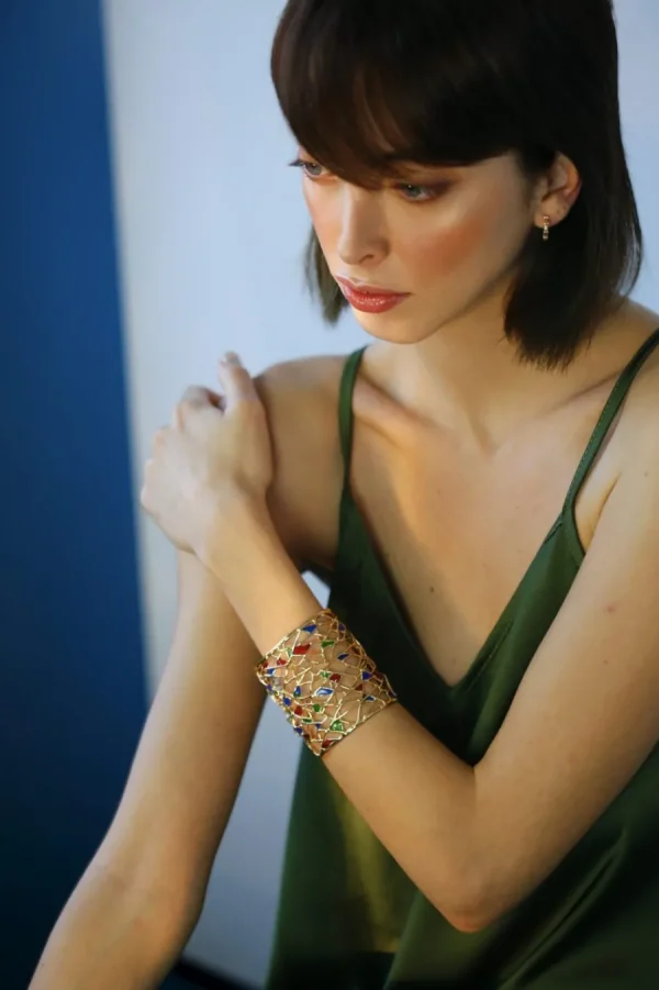 Fashion Bracciale Peggy Bronzo Placcato Oro e Smalti Bracciali