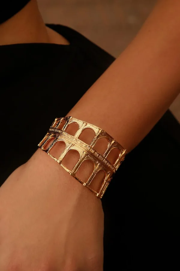 Outlet Bracciale Portici Bronzo Placcato Oro Bracciali