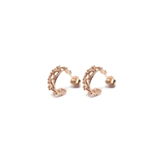 Best Cerchietti Little Beams Argento Placcato Oro Rosa Orecchini
