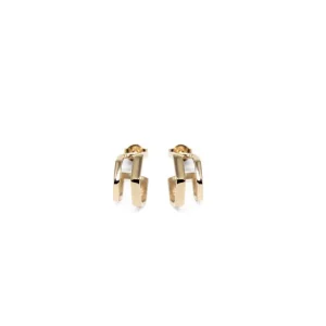 Outlet Cerchietti Palazzo Rosso Argento Placcato Oro Orecchini