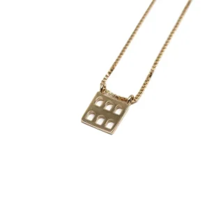 Outlet Ciondolo Colosseo Quadrato Thin Argento 925 Placcato Oro Per Lui | Collane