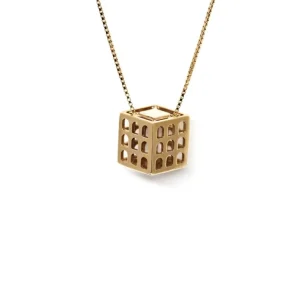 Best Ciondolo Colosseo Quadrato Argento 925 Placcato Oro Collane