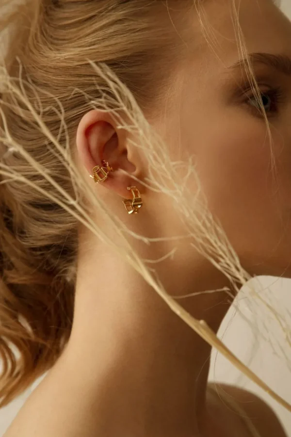 New Ear Cuff Rinascimento Argento Placcato Oro Ear Cuff | Orecchini
