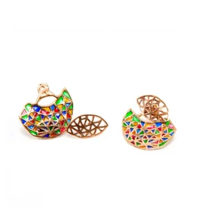 Discount Ear Jackets Peggy Argento Placcato Oro e Smalti Orecchini