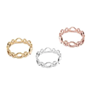 Sale Fedina Contemporary in Argento Placcato Oro Rosa Anelli