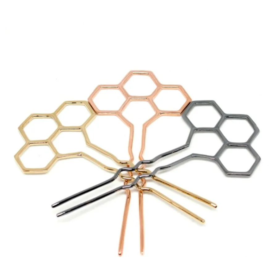 fermaglio_hexagon_bronzo__4.webp Online Fermaglio Hexagon Bronzo Placcato Oro Accessori Per Capelli