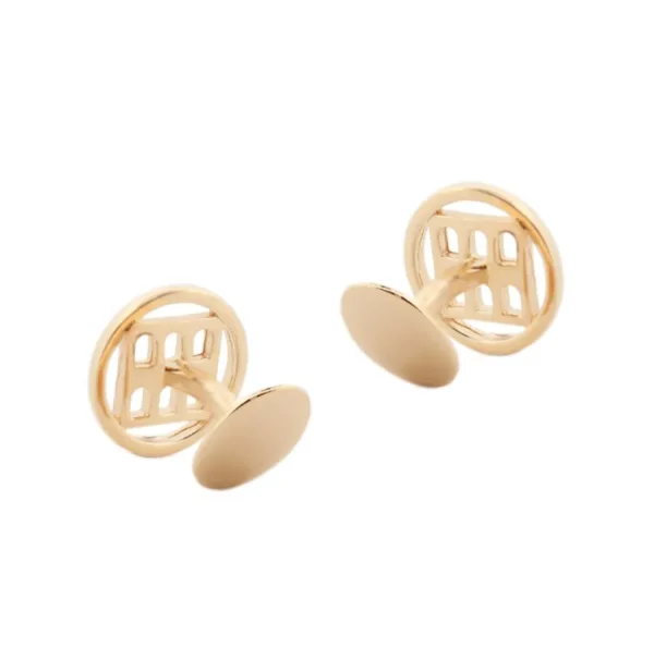 Fashion Gemelli Colosseo Quadrato argento placcato oro Gemelli | Per Lui