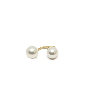 Clearance Livresse doppia perla argento placcato oro Orecchini