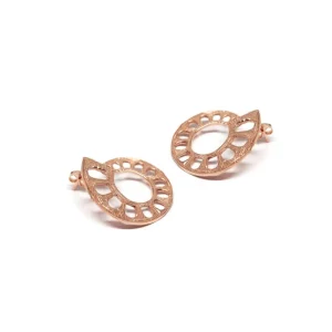 New Orecchini Acquedotto in Argento Placcato Oro Rosa Orecchini