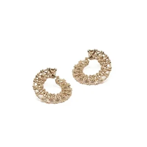 New Orecchini Cerchio Gasometro Argento Placcato Oro Orecchini
