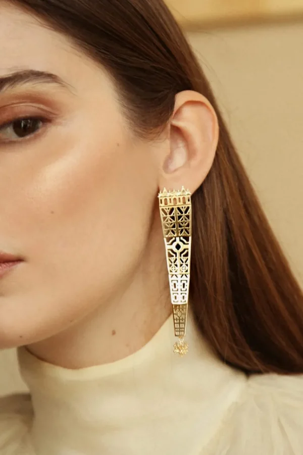 Hot Orecchini Galleria Borghese Argento Placcato Oro Orecchini