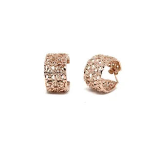 Fashion Orecchini Gasometro Bronzo Placcato Oro Rosa Orecchini