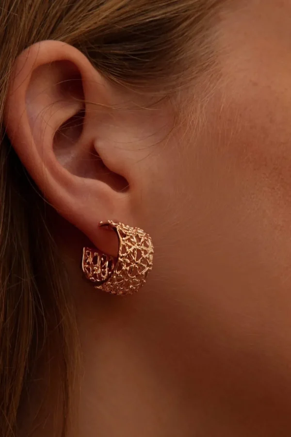 Fashion Orecchini Gasometro Bronzo Placcato Oro Rosa Orecchini