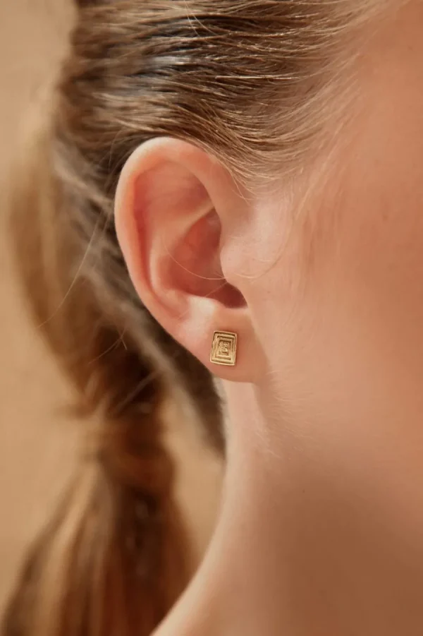 Fashion Orecchini Little Pantheon in Argento Placcato Oro Orecchini