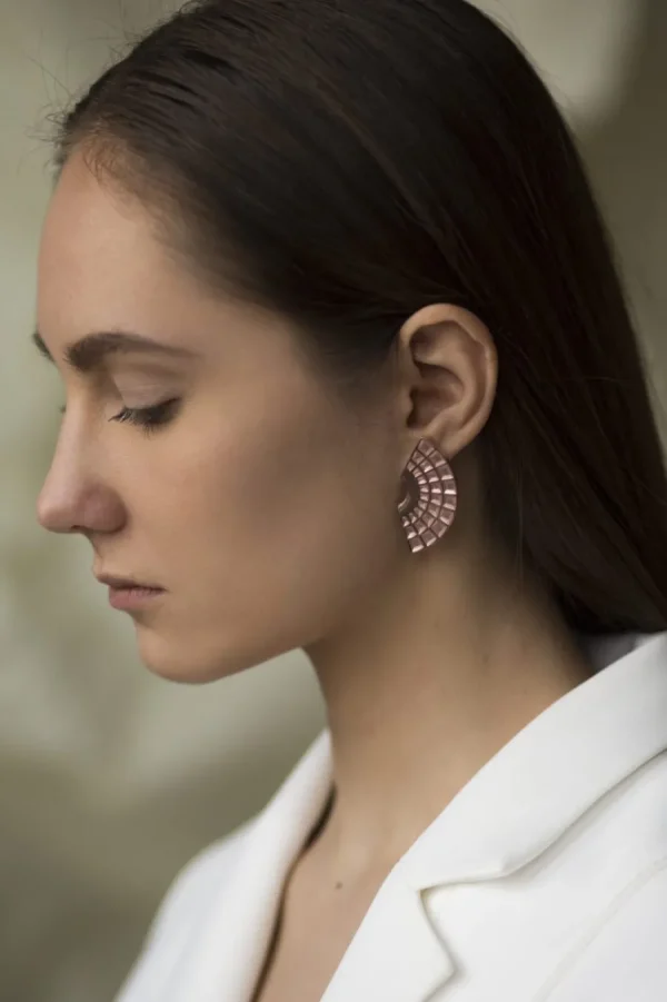 Discount Orecchini Pantheon in Argento Placcato Oro Rosa Orecchini