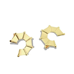 Fashion Orecchini Pianta Castello Argento Placcato Oro Orecchini