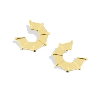 Fashion Orecchini Pianta Castello Argento Placcato Oro Orecchini