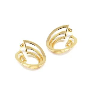 Clearance Orecchini Vortex Guggenheim Bronzo Placcato Oro Orecchini