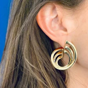 Clearance Orecchini Vortex Guggenheim Bronzo Placcato Oro Orecchini