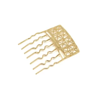 New Pettinino Gasometer Bronzo Placcato Oro Accessori Per Capelli