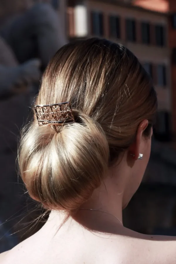 New Pettinino Gasometer Bronzo Placcato Oro Accessori Per Capelli